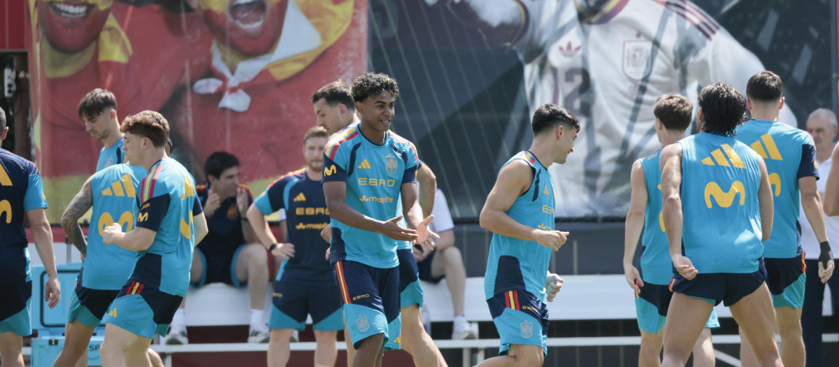 Los jugadores de la selección española en un entrenamiento en Chattanooga, Tenesse