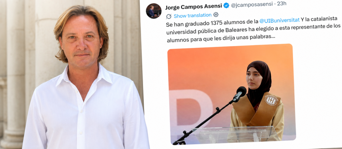 Jorge Campos y el mensaje sobre la representante de los alumnos de la UIB en la cerremonia de graduación