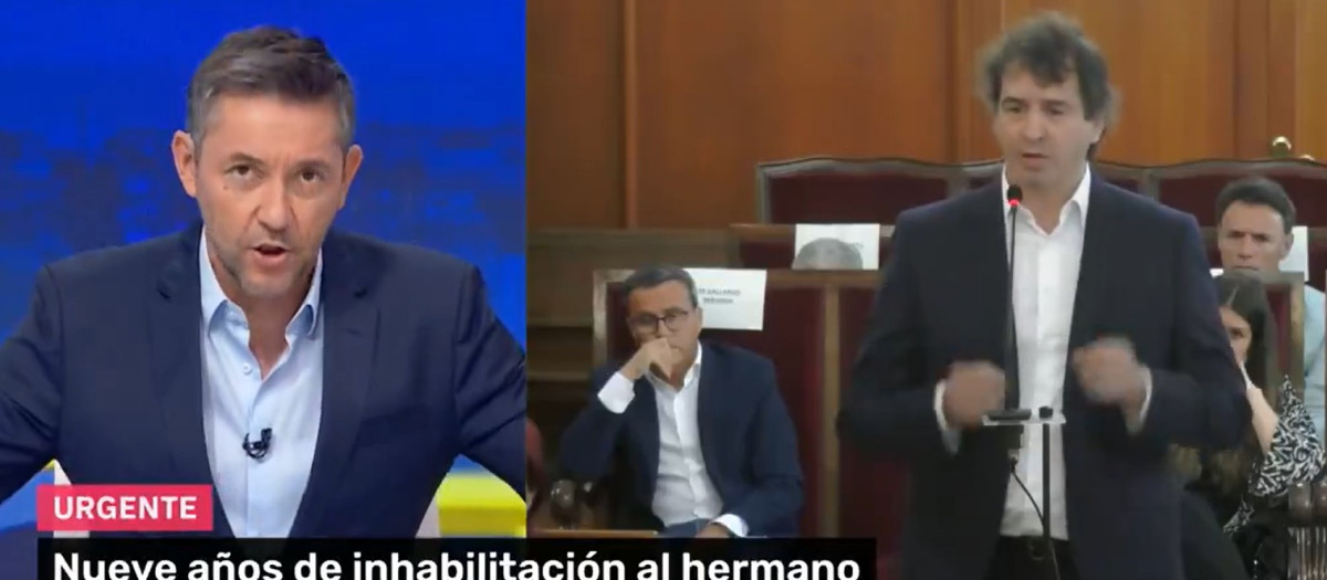 Javier Ruiz, en el momento en el que ha informado de la condena a David Sánchez