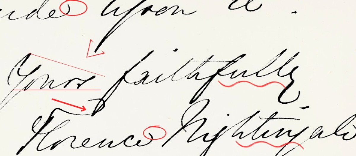 La firma de Florence Nightingale