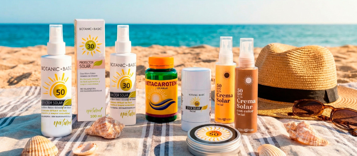 Lote de productos de protección solar de la marca propia