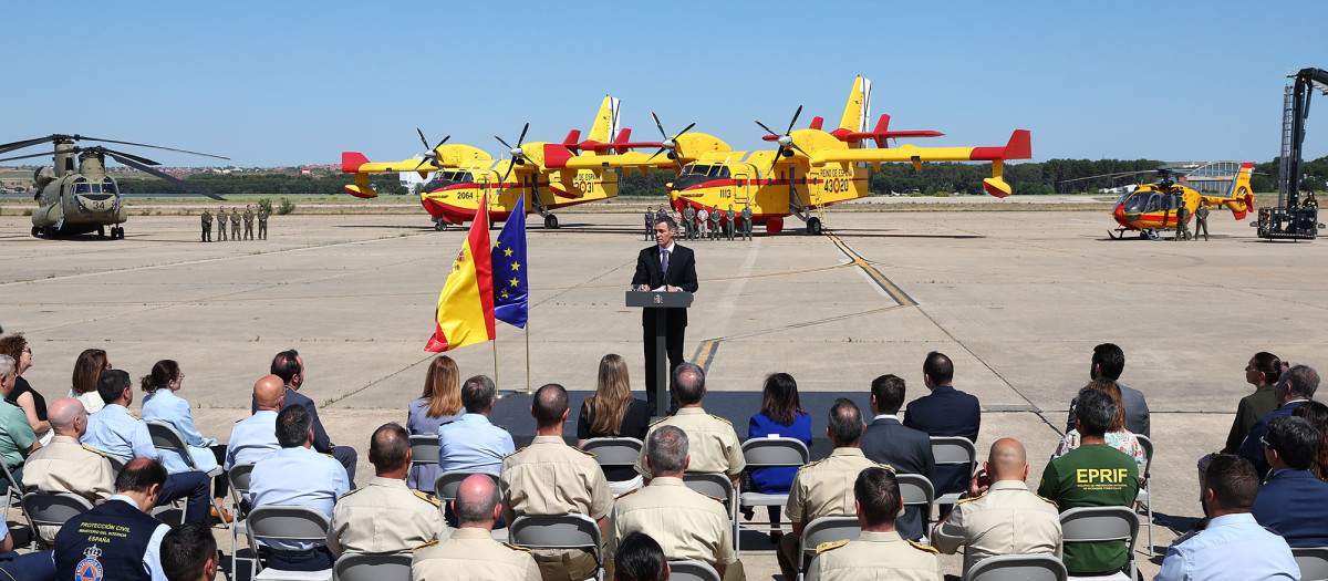 Pedro Sánchez presentaba la campaña antiincendios en Torrejón de Ardoz