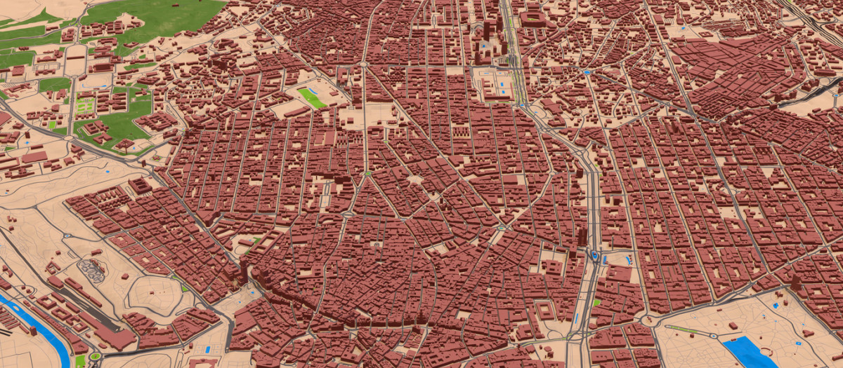 Vista aérea 3D Madrid España