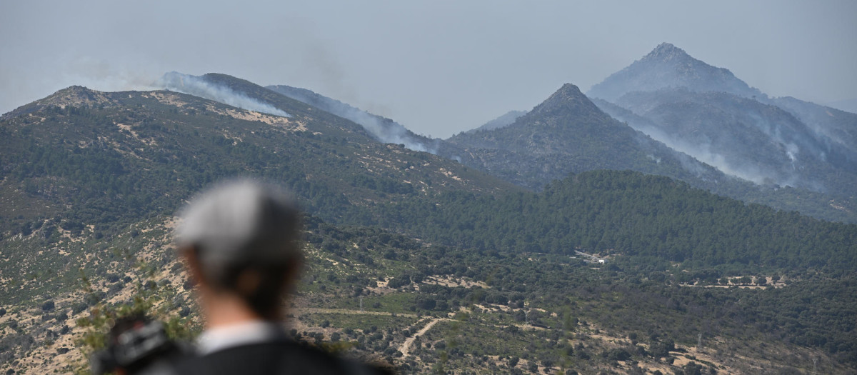 Vista del incendio de la sierra oeste de la Comunidad de Madrid