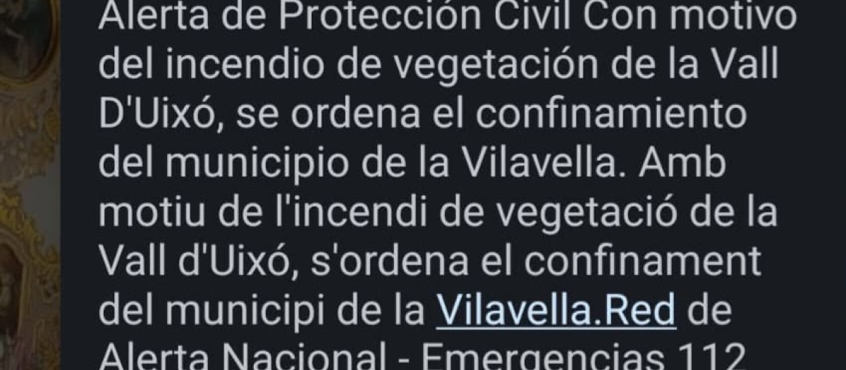 Alerta de Protección Civil en Vilavella (Castellón)