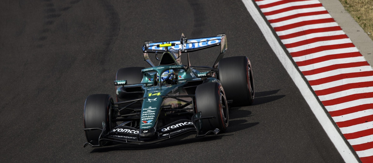 Fernando Alonso durante el GP de Hungría
