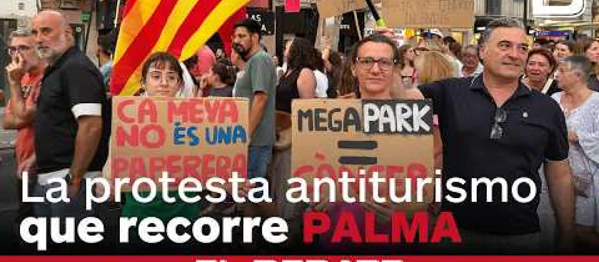 La protesta antiturismo recorre Palma entre proclamas radicales, esteladas y pitadas a la Policía