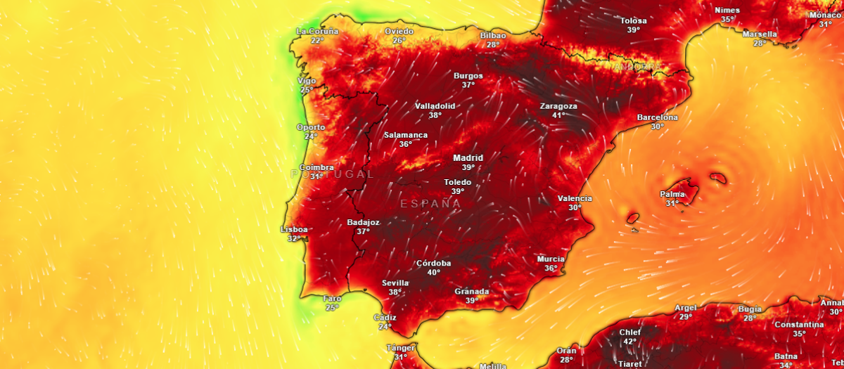 Temperaturas previstas para el próximo miércoles