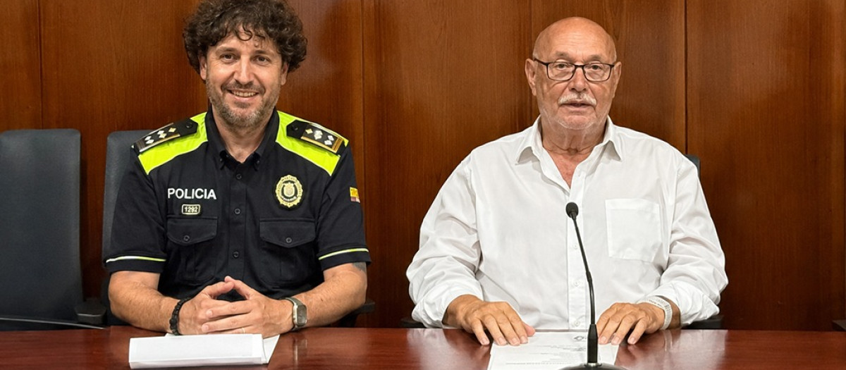 Òscar Soler, jefe de la Policía Local, y Pep Ortiz, concejal de Seguridad Ciudadana