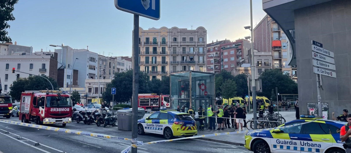 Incendio en la catenaria de la L1 de Metro de Barcelona