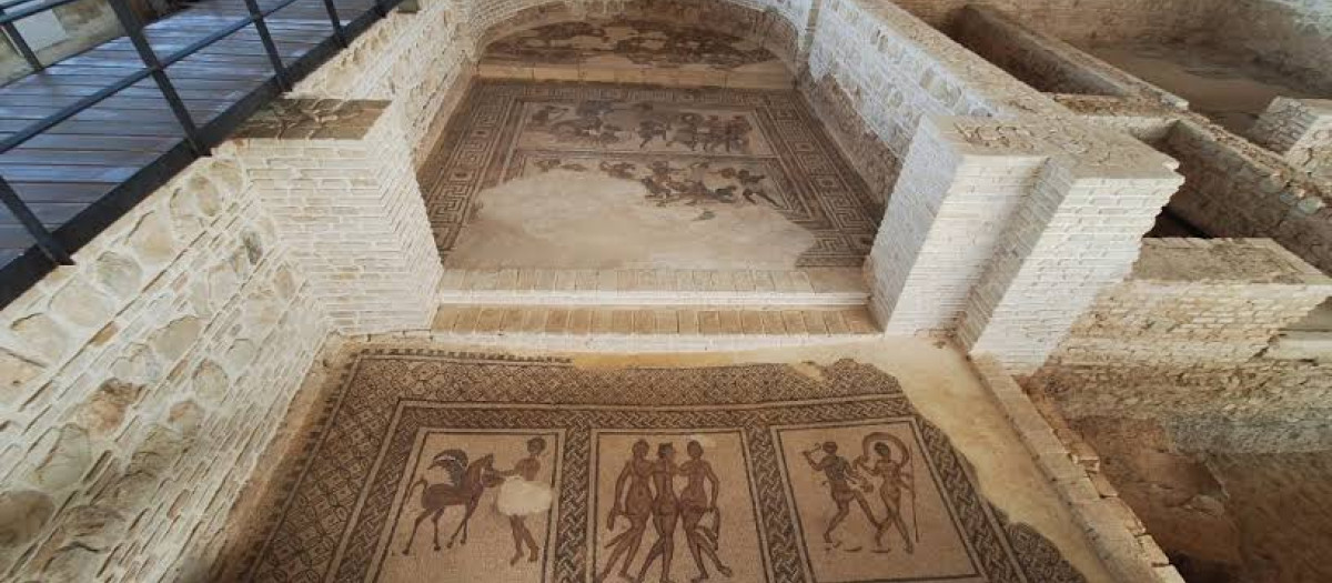 Una de las estancias encontradas de la villa de Fuente Álamo en Puente Genil