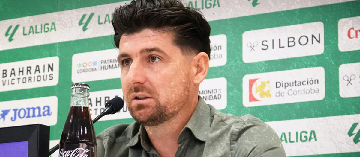 Javi Flores, director de cantera del Córdoba, en rueda de prensa