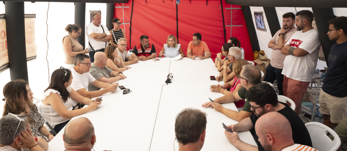 Imagen de Marta Barrachina, presidenta de la Diputación de Castellón, en la reunión con los alcaldes de las poblaciones afectadas