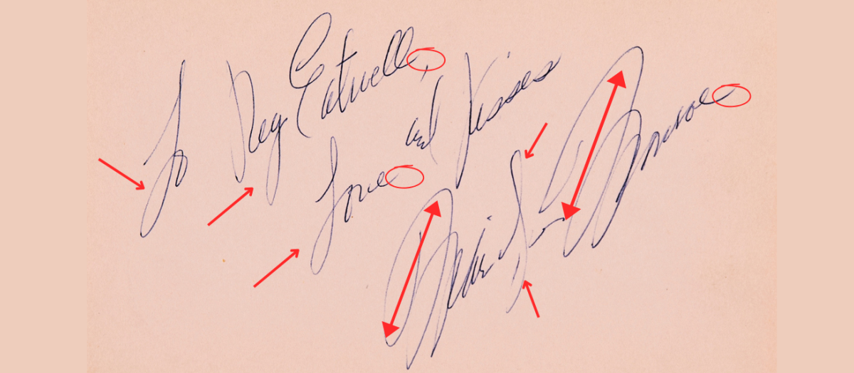 La firma de Marilyn Monroe