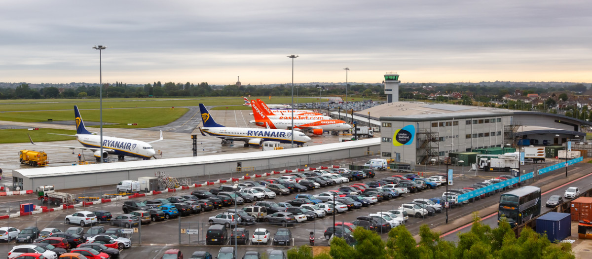 Aviones Ryanair y EasyJet aeropuerto de Londres Southend