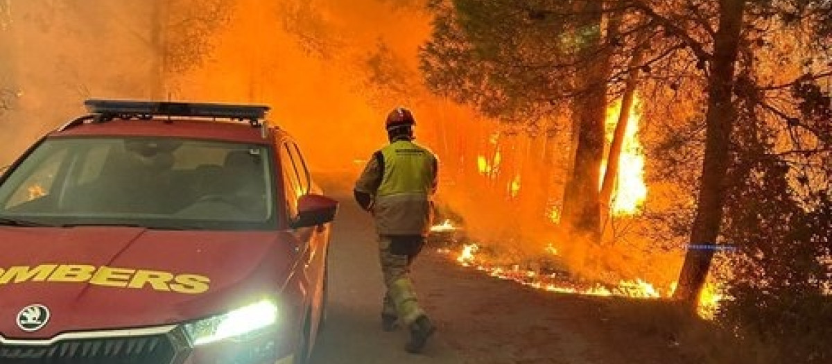 Imagen del incendio de la Vall d'Uixó