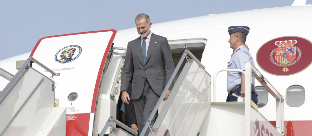 Don Felipe, la semana pasada, a su llegada a Lima