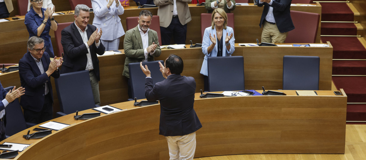 Imagen de Juanfran Pérez Llorca durante el pleno de las Cortes Valencianas