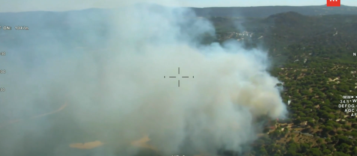 Reproducción del incendio forestal en el entorno del Pantano de San Juan