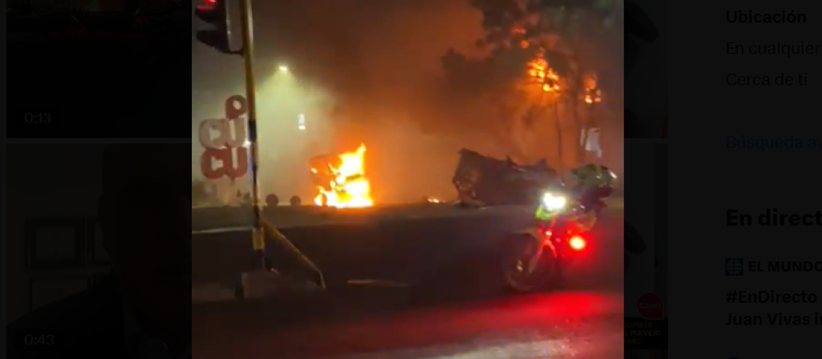 Captura de vídeo de la explosión de un coche bomba en Cúcuta, Colombia