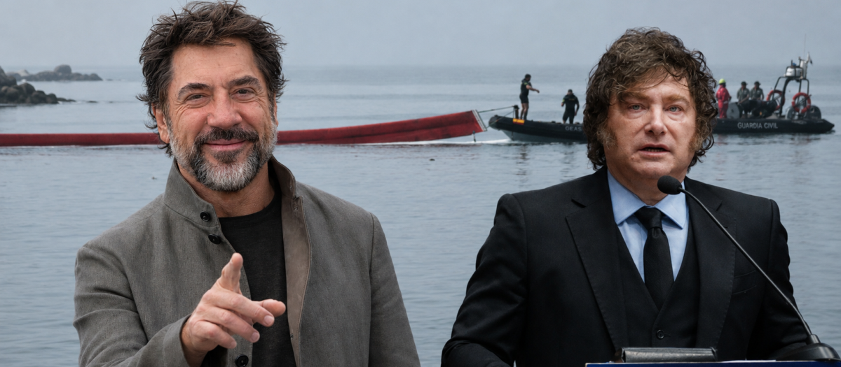 Javier Bardem y Javier Milei