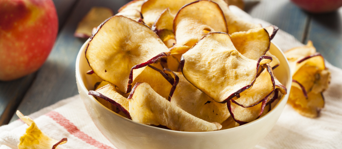 Imagen de archivo de unos chips de manzana