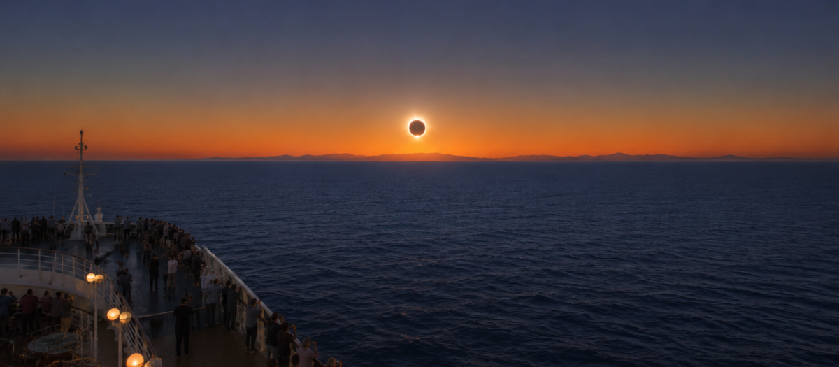 Imagen de la recreación del eclipse desde la cubierta
