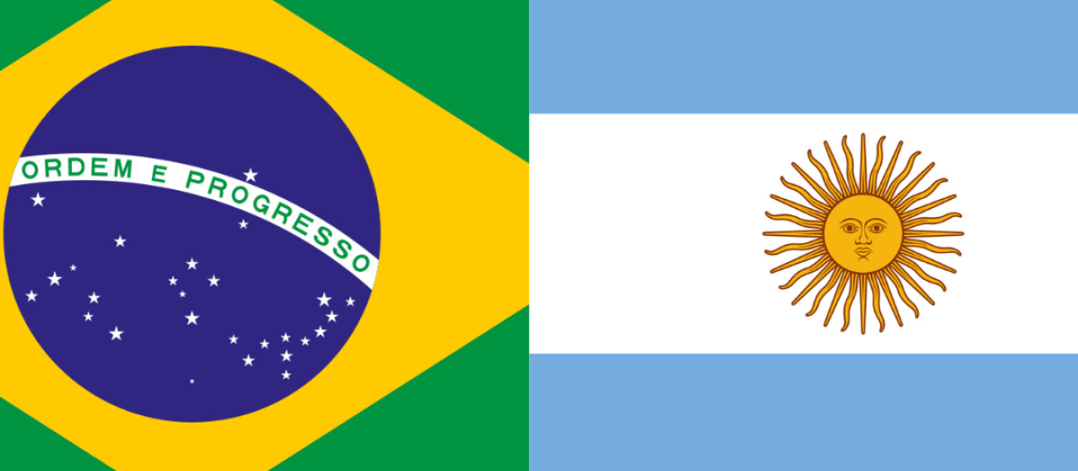 Bandera Brasil y Argentina