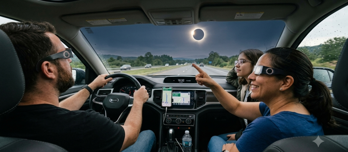 Mucho cuidado si el eclipse te pilla en el interior de un coche