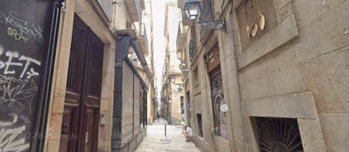 Vista de la calle d'en Rauric, en el Barrio Gótico de Barcelona