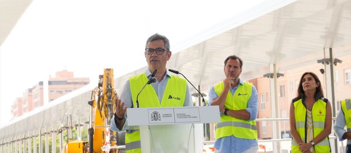 El ministro de la Presidencia, Justicia y Relaciones con las Cortes, Félix Bolaños, este martes en Almería