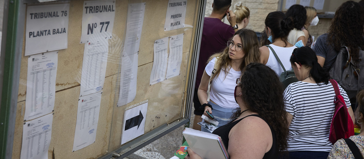 Imagen de archivo de las pruebas en unas oposiciones docentes.