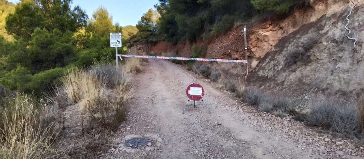 Imagen de un camino de la Sierra Calderona cortado durante el día del eclipse en la localidad valenciana de Serra.