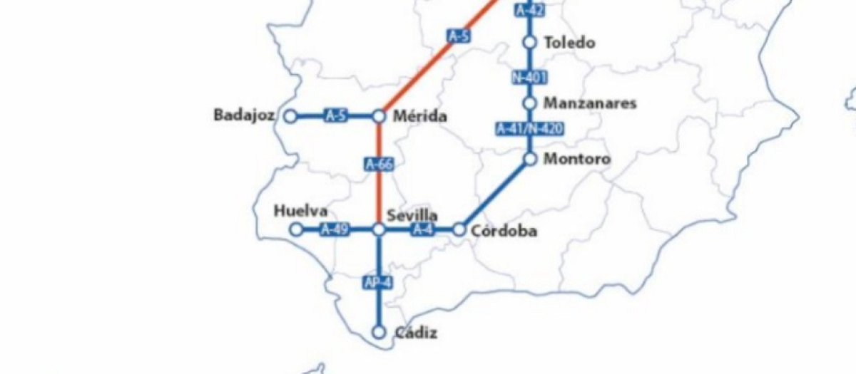 Mapa de la DGT con las ubicaciones cambiadas de Córdoba y Montoro