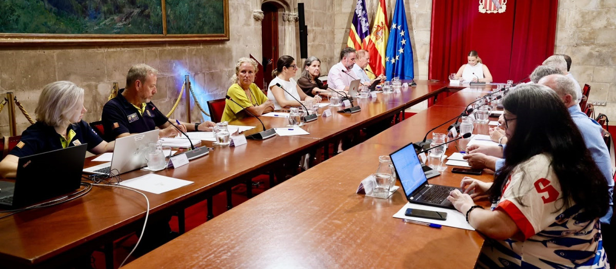 La presidenta del Govern, Marga Prohens, en la reunión de Inuncaib.

REMITIDA / HANDOUT por CAIB
Fotografía remitida a medios de comunicación exclusivamente para ilustrar la noticia a la que hace referencia la imagen, y citando la procedencia de la imagen en la firma
14/8/2026