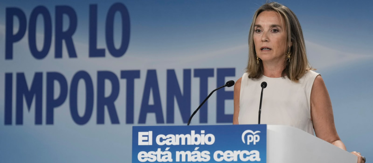 La vicesecretaria de Regeneración Institucional del PP, Cuca Gamarra, este lunes