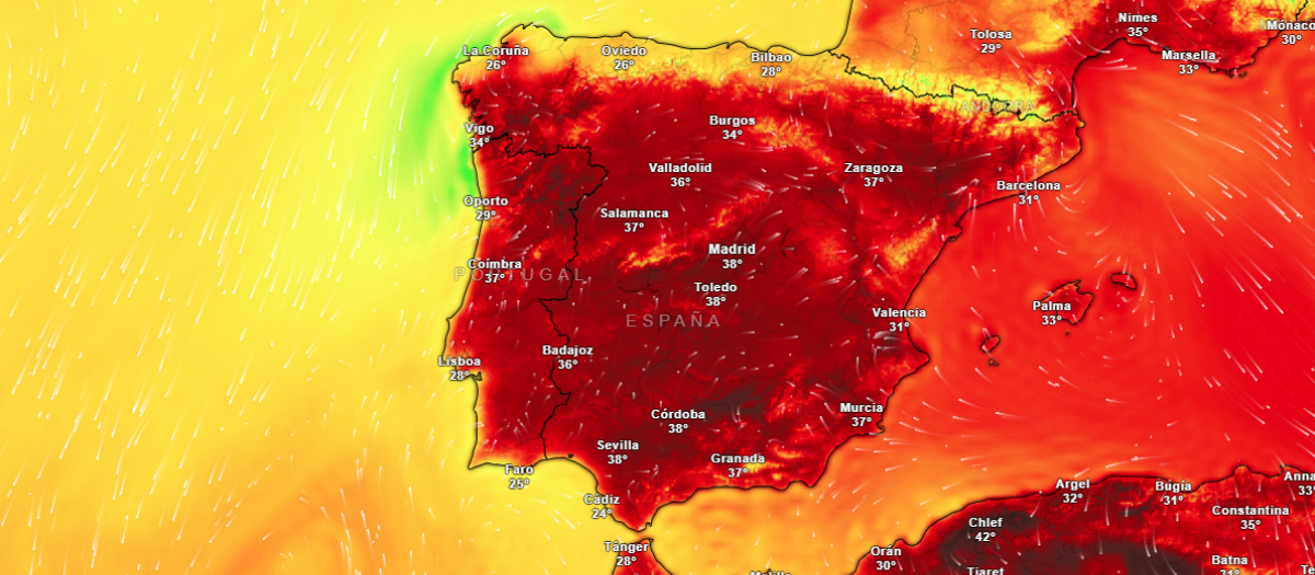 Temperaturas previstas para este martes