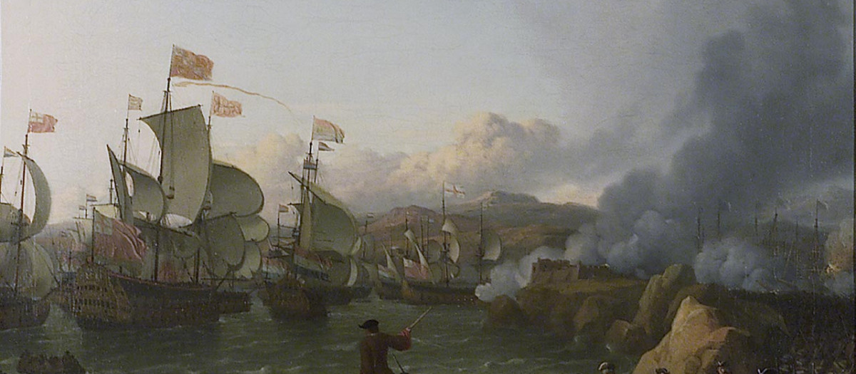 Combate entre barcos españoles y británicos en la Guerra de Sucesión