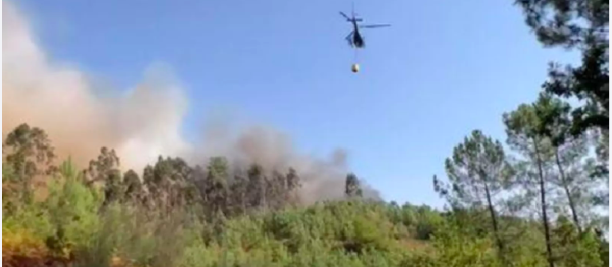Un incendio forestal que ya supera las 20 hectáreas moviliza decenas de medios en Ponteareas