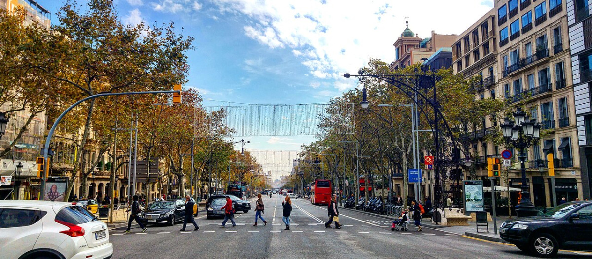 Vista del Paseo de Gracia de Barcelona, en una imagen de archivo