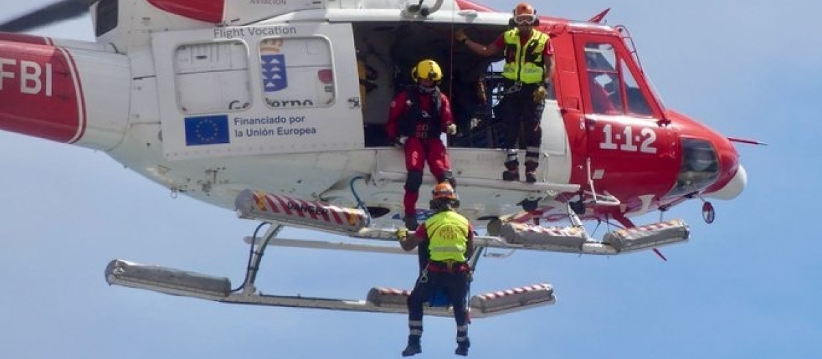 Actuación del Helicóptero del Grupo de Emergencias y Salvamento (GES)