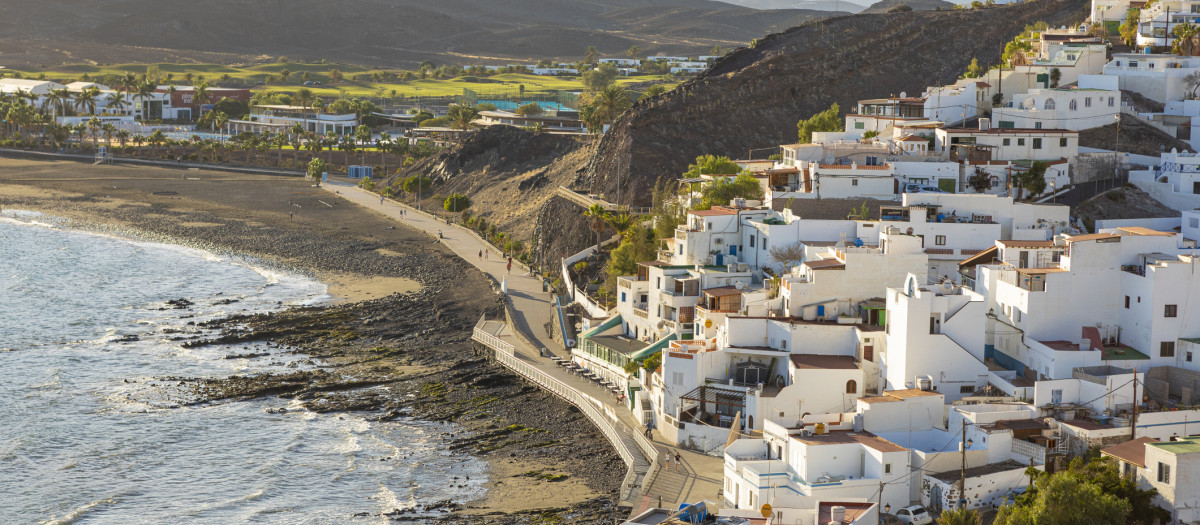 Casas multicolor Las Playitas en Fuerteventura, Islas Canarias
