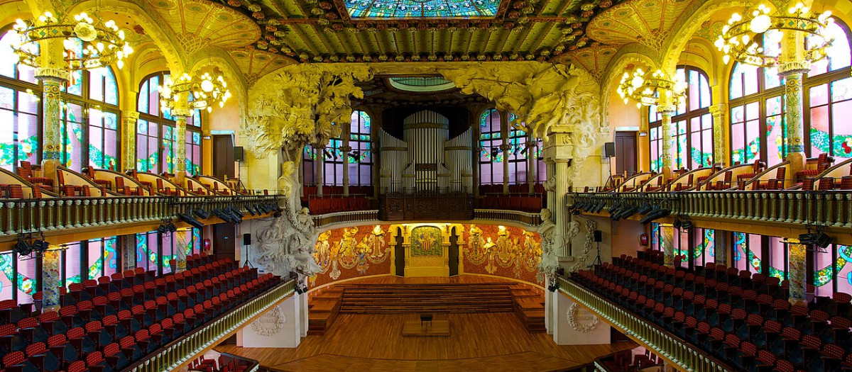 La sala de conciertos del Palau de la Música, en Barcelona