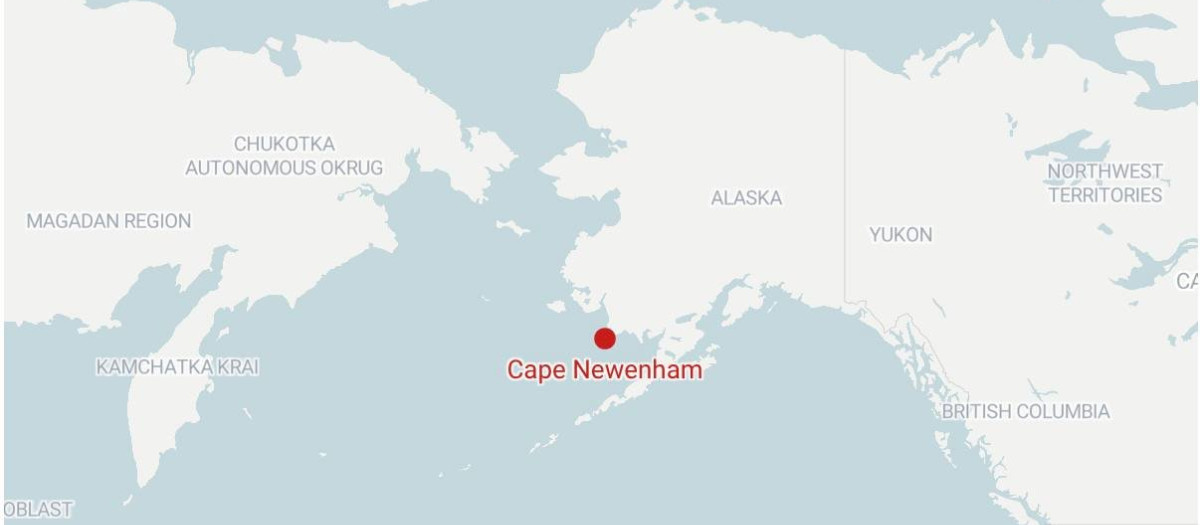 Ubicación del lugar del accidente aéreo en Alaska
