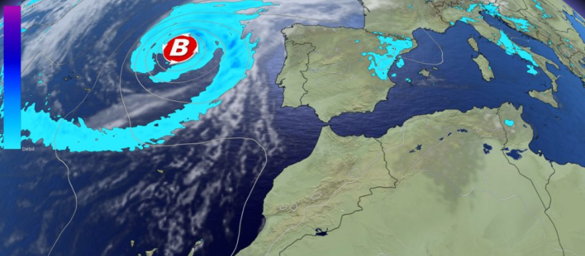 Borrasca atlántica situada al noroeste peninsular