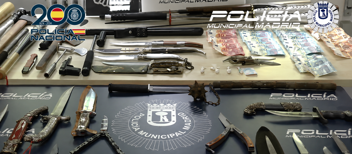 Armas incautadas por el cuerpo de Policía
