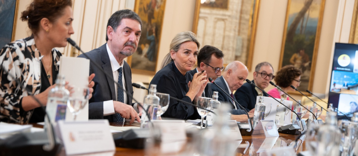 La ministra de Educación, Milagros Tolón, en una reunión con los consejeros de Educación de las comunidades