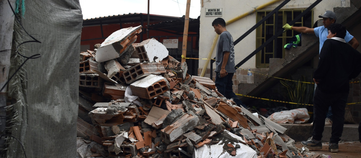 Destrucción en Colombia tras el terremoto