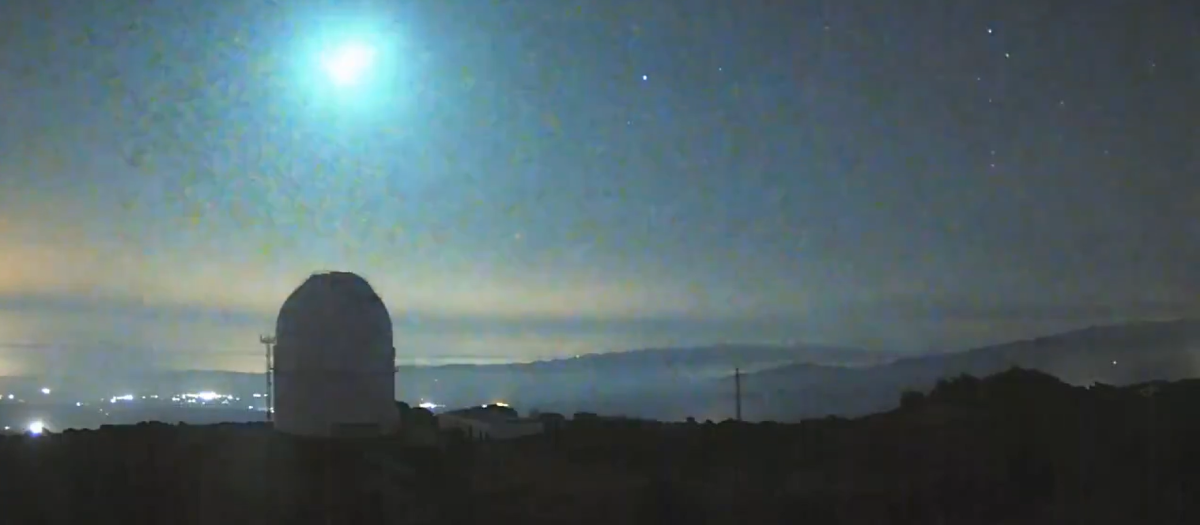 Momento en el que el bólido es captado por el Observatorio de Calar Alto