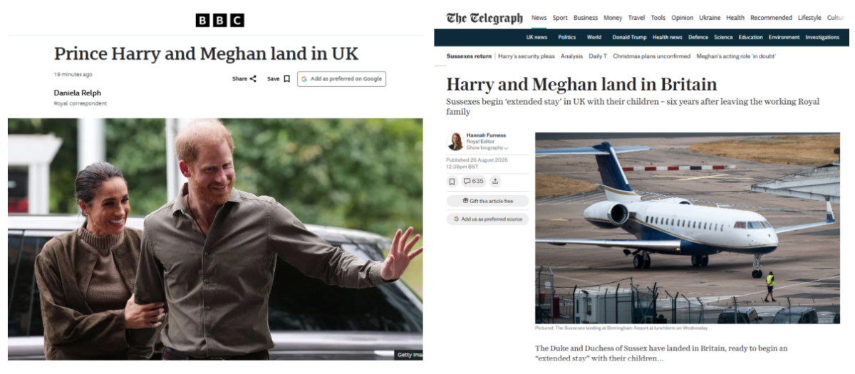 La prensa británica recoge el regreso de Harry y Mehgan